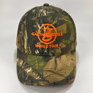 Garth Brooks World Tour Strap Back Hat Cap Green Mossy Camouflage Outdoor Mens